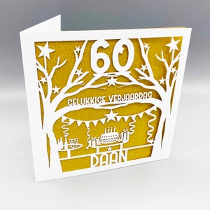 Biglietto personalizzato per il 60° compleanno olandese, Biglietto per il 60° compleanno per uomini, Biglietto per il 60° compleanno, Biglietto per il 60° compleanno olandese, 60° Gelukkige Verjaardag