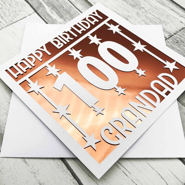 Personalised 100th Birthday Card Custom 100th Birthday Card For Him Her Greeting Card Papercut 100th Birthday Card Lasercut 100th Gift