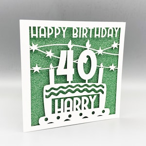 Personalisierte 40.Geburtstagskarte Für Sie Personalisierte 40.Geburtstagskarte Für Ihn Personalisierte 40.Grußkarte Papierschnitt 40.Geburtstagskarte Lasercut 40.Geschenk