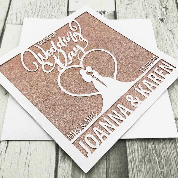 Personalised Lesbian Wedding Card, Lesbian Wedding Gift, Lesbian Wedding, Wedding Card For Daughter, Wedding Card For Best Friend