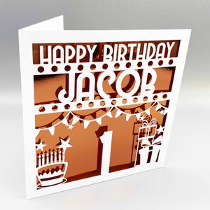 Personalisierte 1. Geburtstagskarte Mädchen Individuell 1. Geburtstagskarte Für Junge 1. Grußkarte Papierschnitt 1. Geburtstagskarte Lasercut 1. Geburtstagsgeschenk