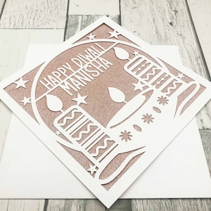 Gepersonaliseerde Diwali Card, Diwali Gift, Diwali Craft, Happy Diwali Card, Diwali Card voor vriend, Diwali Card voor familie