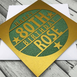 Carte d'anniversaire personnalisée 80e 50e 40e 60e 70e 90e 100e pour femme homme Carte 80e anniversaire personnalisée 80e Papercut 80e cadeau d'anniversaire