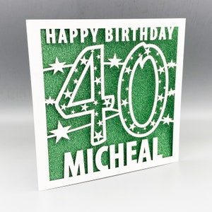 Carte 40e anniversaire personnalisée pour elle Carte 40e anniversaire personnalisée pour lui Carte de voeux 40e Papercut Carte 40e anniversaire découpée au laser Cadeau 40e