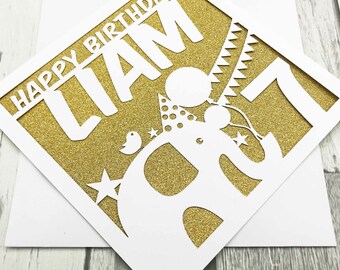 Personalised 7th Birthday Card, 7th Birthday Card Girl, 7th Birthday Card Boy, 7th Birthday Card, 7th Birthday Gift, 7th Birthday Grandson