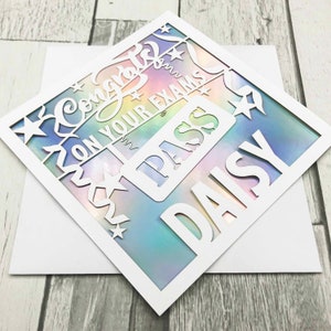 Carte d'examen personnalisée, cadeau d'examen, carte de graduation, carte d'examen réussie, carte de félicitations, cadeau de graduation, cadeau de graduation pour elle