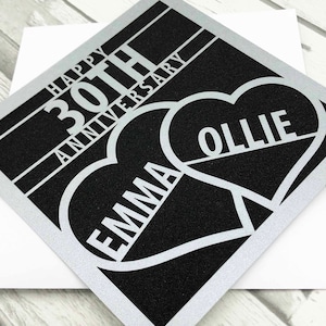 Tarjeta personalizada del 30 aniversario, tarjeta de aniversario para el marido, tarjeta de aniversario para la esposa, tarjeta de aniversario para mamá y papá