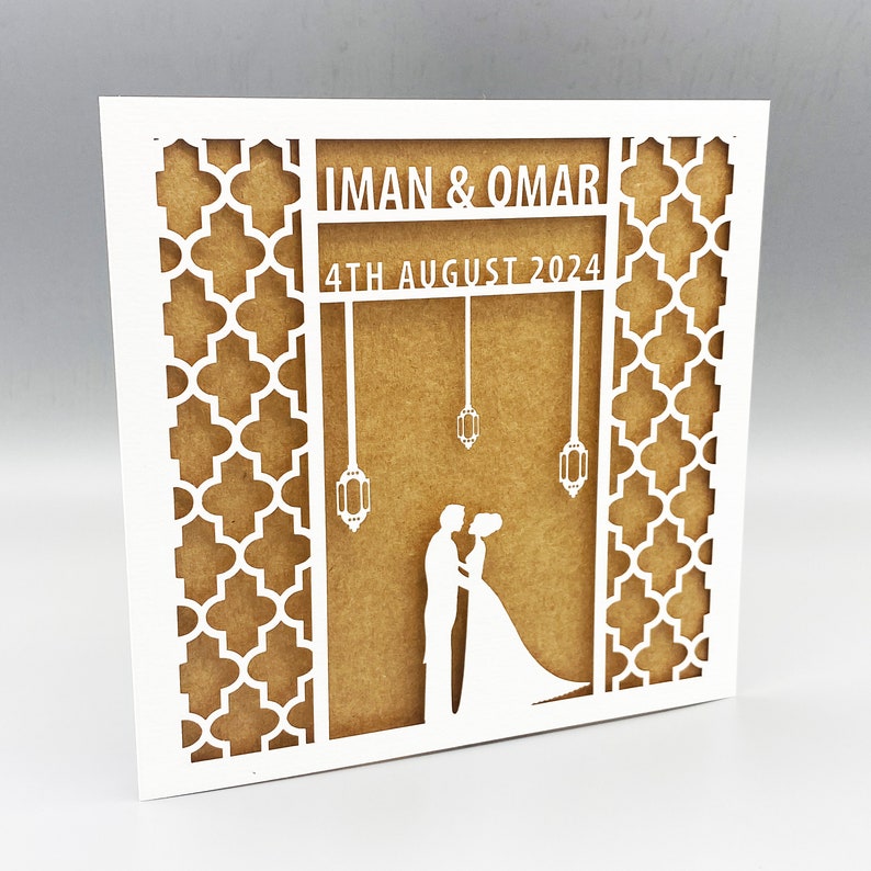 Personalised Muslim Wedding Card, Muslim Wedding Gift, Islamic Wedding Gift, Muslim Gifts, Islamic Wedding Card, Muslim Bride Gift image 6