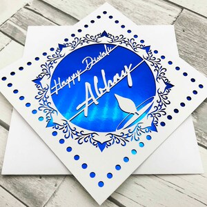 Gepersonaliseerde Diwali Card, Diwali Gift, Diwali Craft, Happy Diwali Card, Diwali Card voor vriend, Diwali Card voor familie