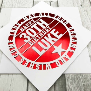 Carte personnalisée du 30e anniversaire Carte personnalisée du 30e anniversaire pour lui, sa carte de vœux Papercut 30e anniversaire Carte découpée au laser Cadeau du 30e anniversaire