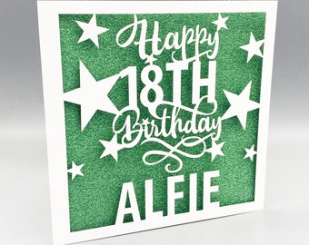 Personalised 18th Birthday Card Custom 18th Birthday Card For Him Her Greeting Card Papercut 18th Birthday Card Lasercut 18th Birthday Gift