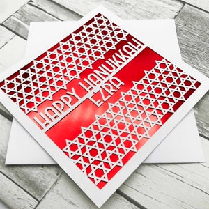 Personalised Happy Hanukkah Card Jewish Greeting Card Star Of David Card Chanukah Card Jewish Gift Hanukkah Menorah Chanukah Gift
