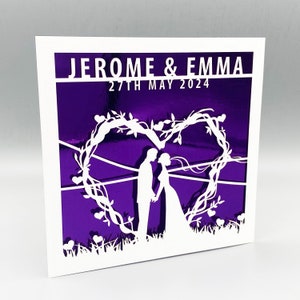 Personalised Wedding Card Congratulations Personalised Papercut Wedding Day For Newlyweds Greeting Card Wedding Anniversary Card