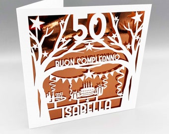 Personalised Italian 50th Birthday Card, 50th Buon Compleanno, 50th Birthday Card For Mum, 50th Birthday Card For Men, 50th Birthday Gift