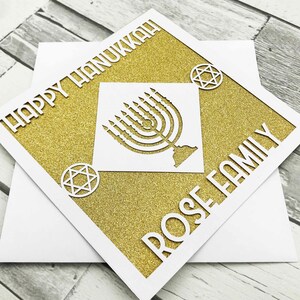 Carte Joyeux Hanoucca personnalisée Carte de voeux juive Carte étoile de David Carte Hanoucca Cadeau juif Hanoucca Menorah Cadeau Hanoucca