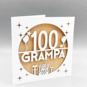 Biglietto personalizzato per il 100° compleanno Biglietto personalizzato per il 100° compleanno per lui Biglietto d'auguri per il suo 100° compleanno Papercut Biglietto per il 100° compleanno tagliato al laser Regalo per il 100° compleanno