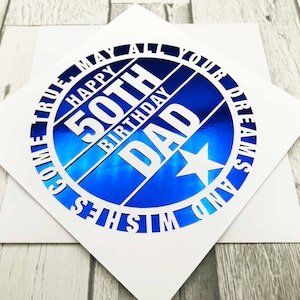 Personalisierte 50. Geburtstagskarte für Frauen Individuell gestaltete 50. Geburtstagskarte für Männer 50. Grußkarte Papierschnitt 50. Geburtstag Lasercut 50. Geschenk