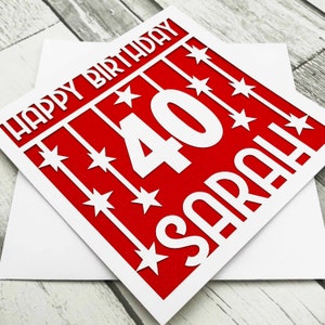 Personnalisé 40e anniversaire carte pour elle personnalisé 40e anniversaire carte pour lui 40e carte de voeux Papercut 40e anniversaire carte Lasercut 40e cadeau