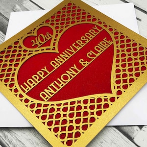 Carte 40e anniversaire personnalisée, carte d’anniversaire pour mari, carte d’anniversaire pour femme, carte d’anniversaire pour maman et papa