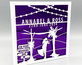 Personalised Wedding Card Congratulations Personalised Papercut Wedding Day For Newlyweds Greeting Card Wedding Anniversary Card