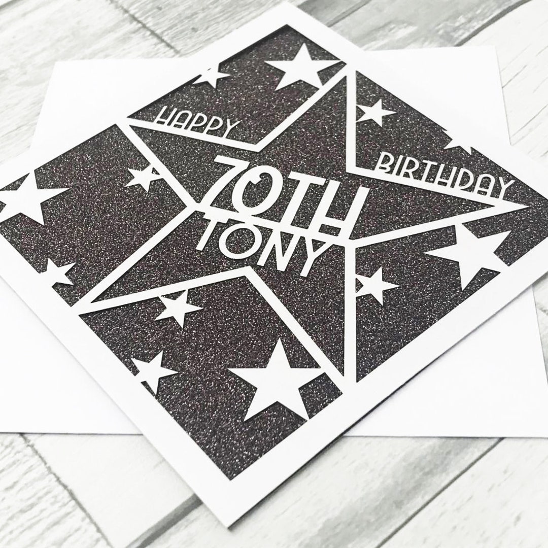 Personalised 70th Birthday Card for Women Custom 70th Birthday Card for ...