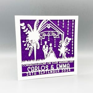 Personalised Wedding Card Congratulations Personalised Papercut Wedding Day For Newlyweds Greeting Card Wedding Anniversary Card
