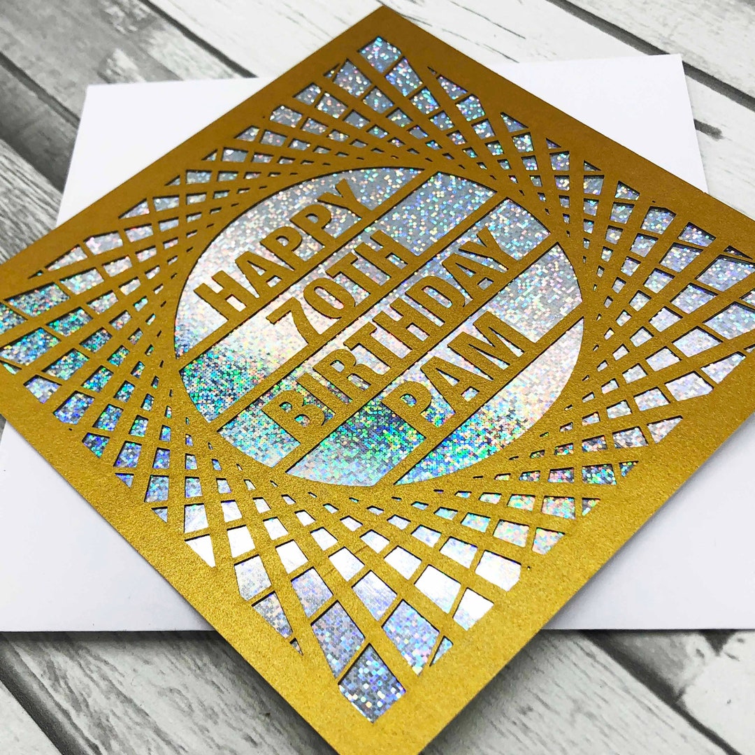 Personalised 70th Birthday Card for Women Custom 70th Birthday Card for ...