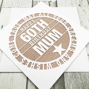 Personalisierte 60. Geburtstagskarte für Frauen Personalisierte 60. Geburtstagskarte für Männer 60. Geburtstagskarte Papierschnitt 60. Geburtstag Lasercut 60. Geschenk