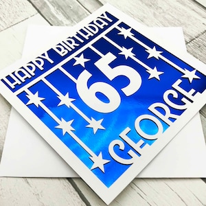 Cartão de aniversário personalizado de 65º aniversário, 65º aniversário, feliz 65º aniversário, 65º presente, 65º mãe, 65º pai, cartão de aniversário para ela, cartão de aniversário para ele