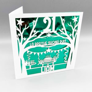 Cartão de aniversário de 21 anos irlandês personalizado para ela Cartão de aniversário de 21 anos personalizado para ele Cartão de felicitações cortado a laser 21º Lá Breithe Shona Duit