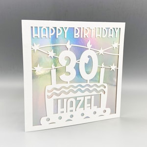 Carte 30e anniversaire personnalisée Carte 30e anniversaire personnalisée pour lui et sa carte de voeux Carte 30e anniversaire découpée dans du papier Carte 30e anniversaire découpée au laser Cadeau 30e anniversaire