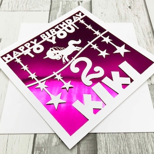 Biglietto personalizzato per 2° 3° 4° 5° 6° 7° 8° 9° 10° compleanno Biglietto per 2° compleanno per ragazza Biglietto per 2° compleanno Regalo per 2° compleanno Ragazza per 2° compleanno