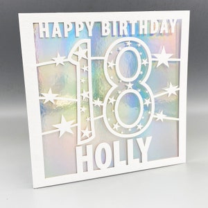 Biglietto personalizzato per il 18° compleanno Biglietto personalizzato per il 18° compleanno per lui Biglietto d'auguri per il 18° compleanno Papercut Biglietto per il 18° compleanno tagliato al laser Regalo per il 18° compleanno