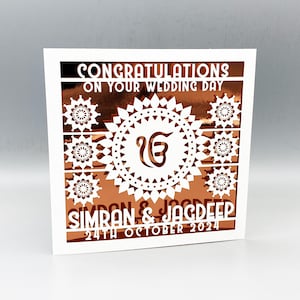 Cartão de casamento Sikh personalizado, presente de casamento Sikh, cartão de casamento para filha, cartões de casamento para homens, cartões de casamento Reino Unido, presente de casamento