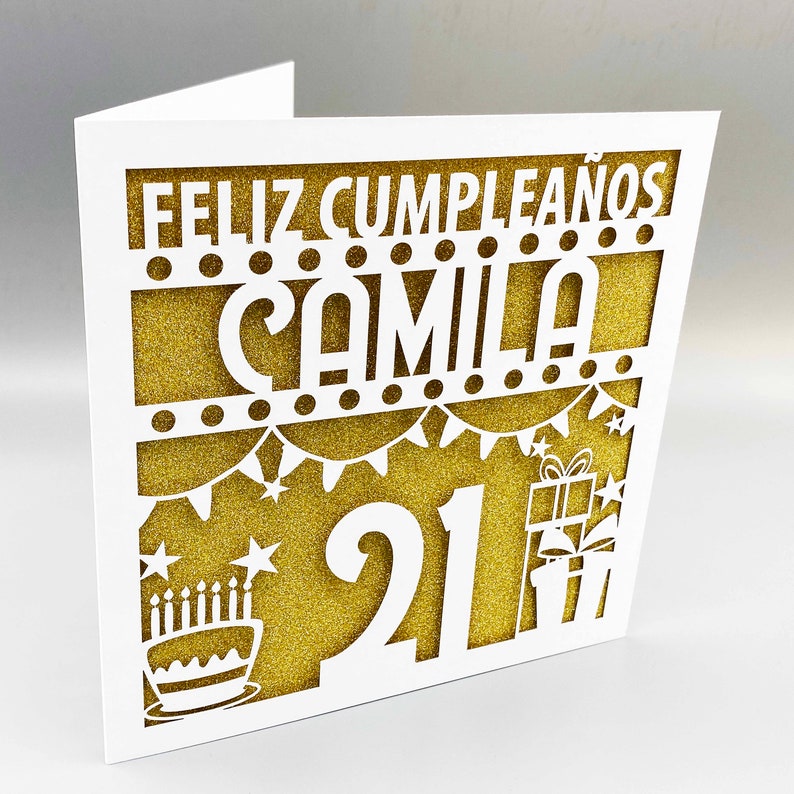 Personalised Hindi 16th Birthday Card For Her Custom 16th Birthday Card For Him 16th Greeting Card Papercut 16th Birthday Lasercut 16th Gift Gold