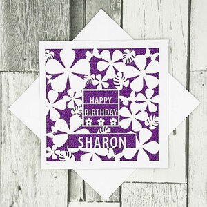 Carte personnalisée joyeux anniversaire Carte d'anniversaire maman Carte d'anniversaire pour fille Carte d'anniversaire pour maman Carte florale XOXO DESIGNS FR