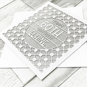 Carte personnalisée 60e 50e 40e 70e 80e 90e 100e anniversaire pour femme homme Carte 60e anniversaire personnalisée 60e Papercut 60e cadeau d'anniversaire
