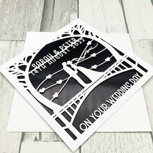 Personalised Wedding Card Congratulations Personalised Papercut Wedding Day For Newlyweds Greeting Card Wedding Anniversary Card