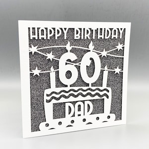 60. Geburtstagskarte für Frauen Personalisierte 60.Geburtstagskarte Für Männer 60.Grußkarte Papercut 60.Geburtstag Lasercut 60.Geschenk