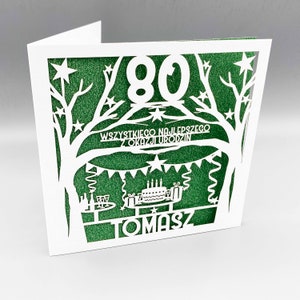 Carte 80e anniversaire polonaise personnalisée Carte 80e anniversaire pour homme 80e anniversaire pour femme Carte 80e anniversaire polonaise Cadeau 80e anniversaire