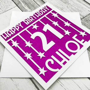 Personnalisé 21e anniversaire carte personnalisée 21e anniversaire carte pour lui sa carte de voeux faite à la main 21e anniversaire carte Lasercut 21e anniversaire cadeau