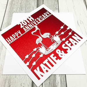 Carte personnalisée du 20e anniversaire, carte d'anniversaire pour mari, carte d'anniversaire pour femme, carte d'anniversaire pour maman et papa