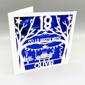 Biglietto personalizzato per il 18° compleanno scozzese Biglietto personalizzato per il 18° compleanno per lui Biglietto d'auguri Papercut 18° Lasercut Co Lá Breith Regalo di matematica