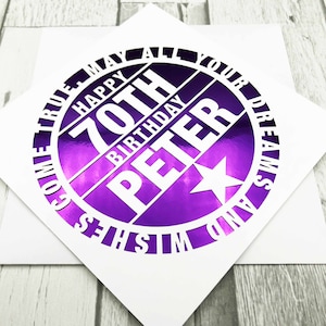 Gepersonaliseerde 70e verjaardagskaart voor vrouwen Aangepaste 70e verjaardagskaart voor mannen 70e wenskaart Papercut 70e verjaardag Lasercut 70e cadeau