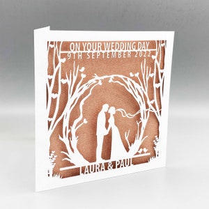Personalised Wedding Card Congratulations Personalised Papercut Wedding Day For Newlyweds Greeting Card Wedding Anniversary Card