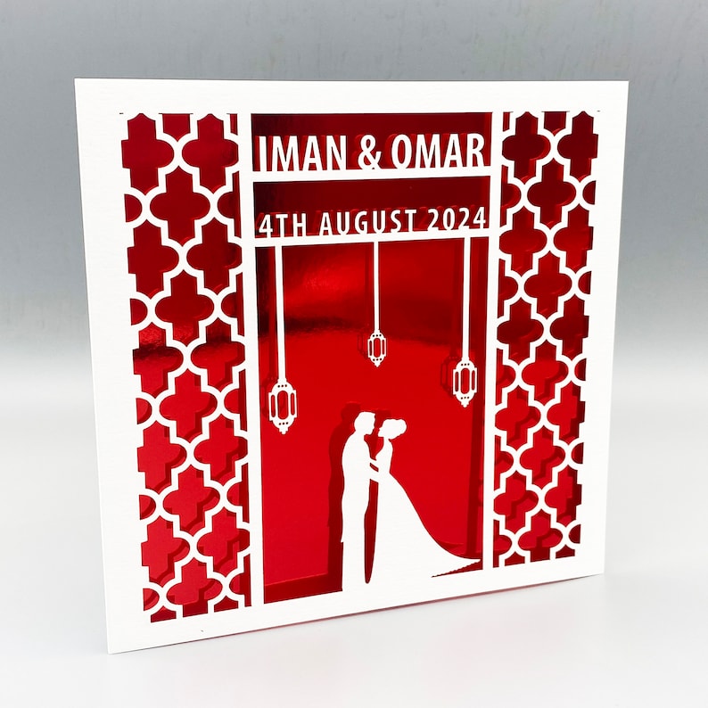 Personalised Muslim Wedding Card, Muslim Wedding Gift, Islamic Wedding Gift, Muslim Gifts, Islamic Wedding Card, Muslim Bride Gift image 3