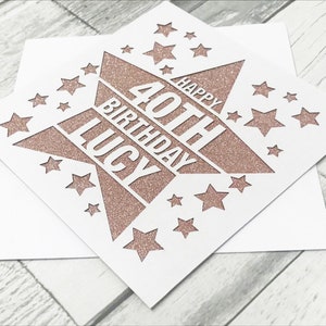 Cartão de aniversário de 40 anos personalizado para ela Cartão de aniversário de 40 anos personalizado para ele 40 anos Cartão de felicitações cortado em papel 40 anos Cartão de aniversário cortado a laser 40 anos presente
