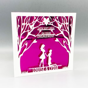 Carte de fiançailles Mme et Mme personnalisée, carte de fiançailles LGBT, carte de fiançailles lesbiennes, carte de félicitations Mme et Mme, cadeau de fiançailles Mme et Mme
