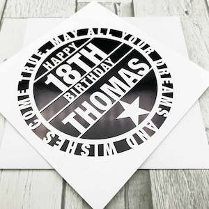 Personalisierte 18.Geburtstagskarte Custom 18.Geburtstagskarte Für Ihn Ihr Grußkarte Papercut 18.Geburtstagskarte Lasercut 18.Geburtstagsgeschenk