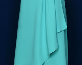 40s vintage style wrap skirt in aqua blue, size US 6